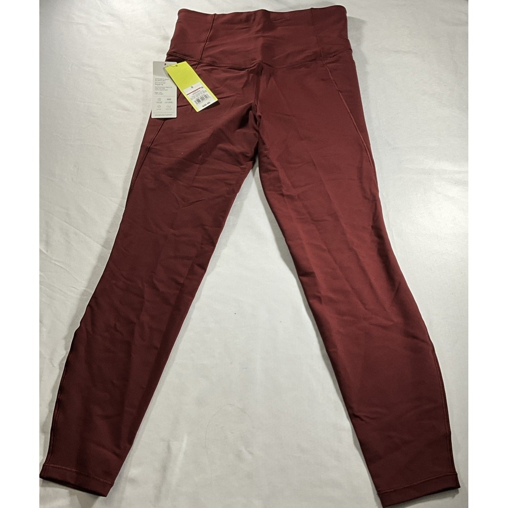 All In Motion High-Rise Pocketed Leggings Maroon Size Small 7/8 Length Brand New